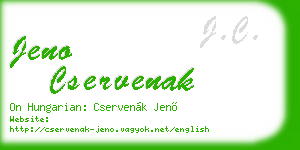 jeno cservenak business card